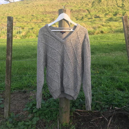 recycled vintage knit jumper grey